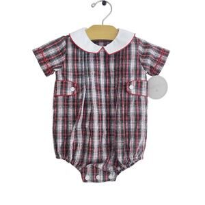 6M New Edgehill Collection Plaid One Piece With Peter Pan Collar
